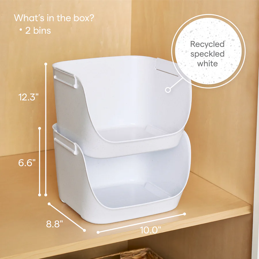 Stacking Pantry Bins, 2-Pack